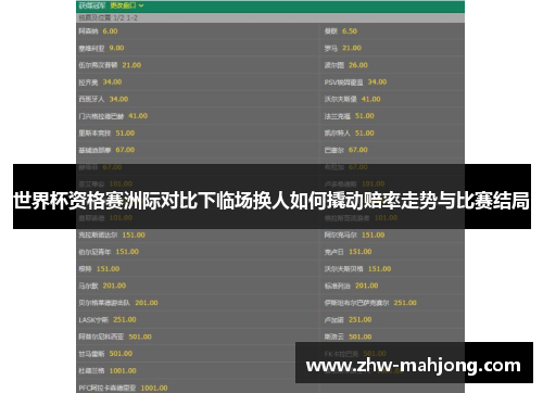 世界杯资格赛洲际对比下临场换人如何撬动赔率走势与比赛结局